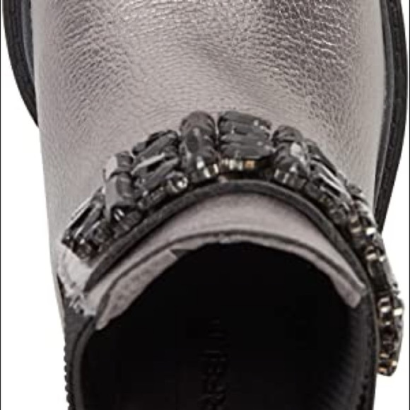 KARL LAGERFELD PARIS Pippa Crystal Embellished Platform Boot | Gunmetal Size 6 - Picture 8 of 9